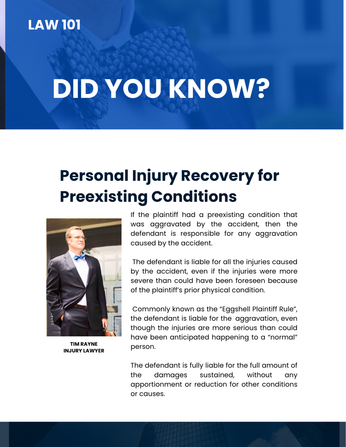 What is the Pennsylvania Eggshell Plaintiff Rule and Why is it